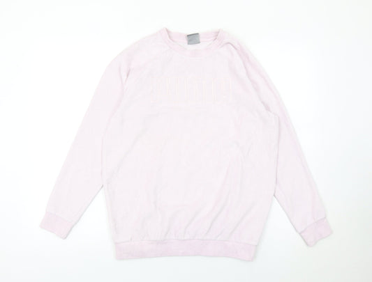 Puma Women’s Pink Size 10 Pullover Sweatshirt Long Sleeve Logo