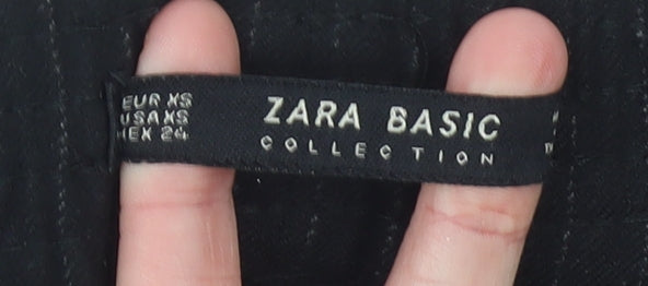 Zara Women Black XS Jogger Trousers Striped Casual Tapered