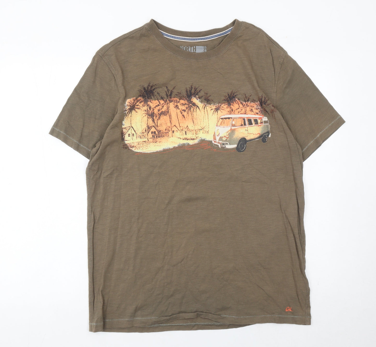 Marks and Spencer Men’s Brown Graphic T-Shirt Large Casual