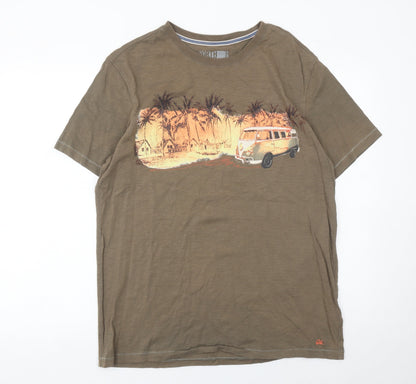 Marks and Spencer Men’s Brown Graphic T-Shirt Large Casual