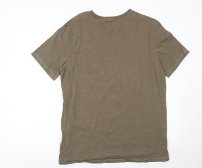 Marks and Spencer Men’s Brown Graphic T-Shirt Large Casual
