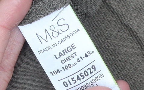 Marks and Spencer Men’s Brown Graphic T-Shirt Large Casual