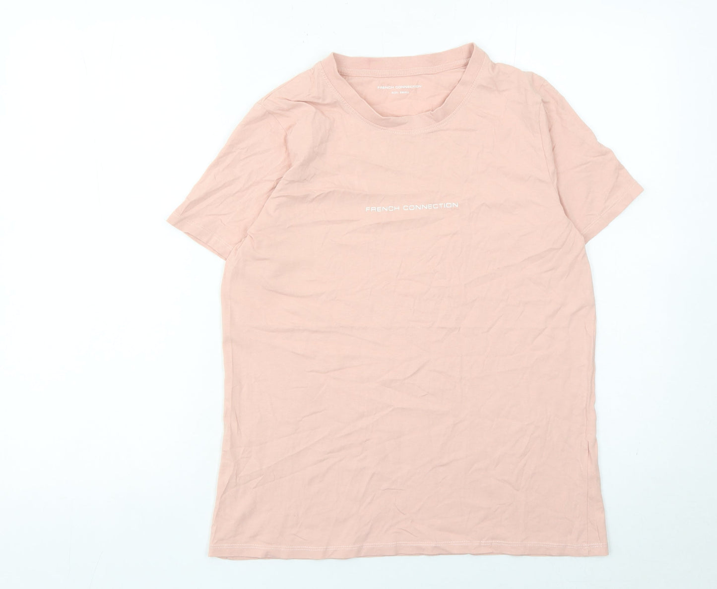 French Connection Womens Pink Cotton T-Shirt Size S Casual