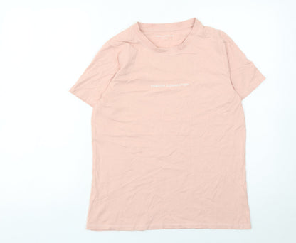 French Connection Womens Pink Cotton T-Shirt Size S Casual