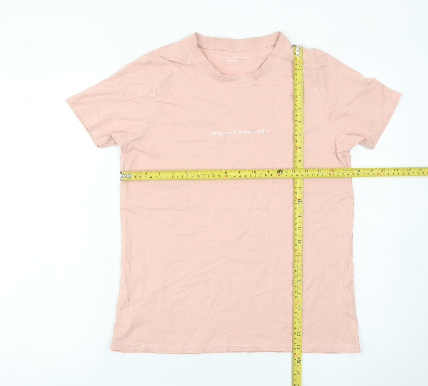French Connection Womens Pink Cotton T-Shirt Size S Casual