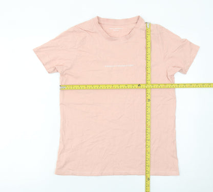 French Connection Womens Pink Cotton T-Shirt Size S Casual