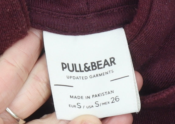Pull&Bear Men’s Red Pullover Hoodie Size S Regular Fit