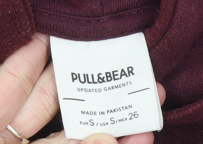 Pull&Bear Men’s Red Pullover Hoodie Size S Regular Fit