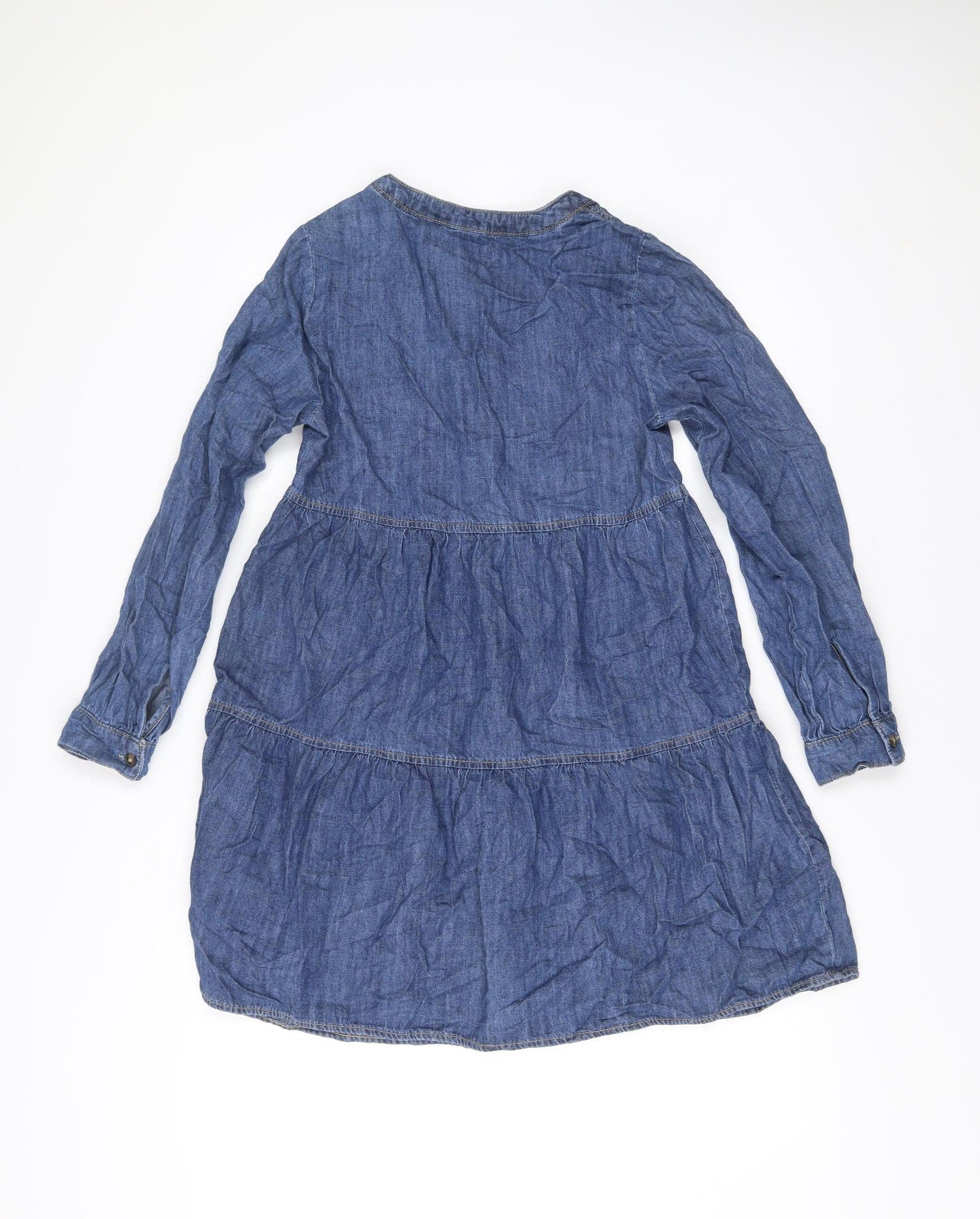 F&F Women’s Blue Denim Shirt Dress UK 6 Long Sleeve Casual