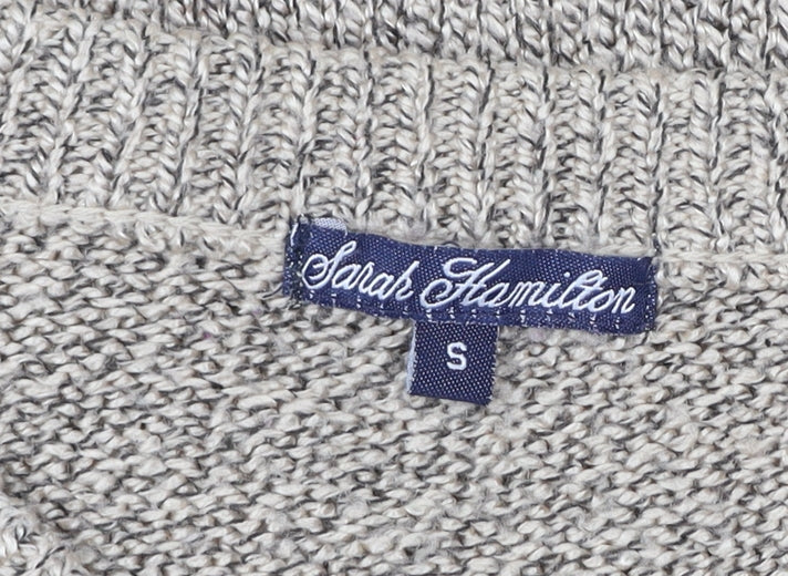 Sarah Hamilton Women Beige Small Cable Knit Cardigan Jumper