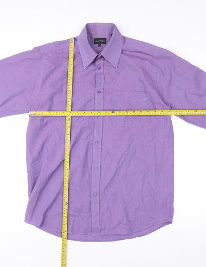 Burton Mens Purple Long Sleeve Button-Up Shirt Size 15 Regular Fit