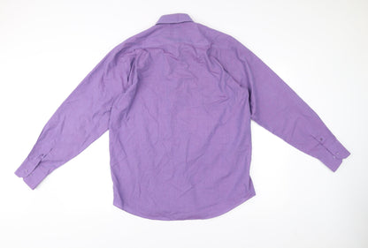 Burton Mens Purple Long Sleeve Button-Up Shirt Size 15 Regular Fit