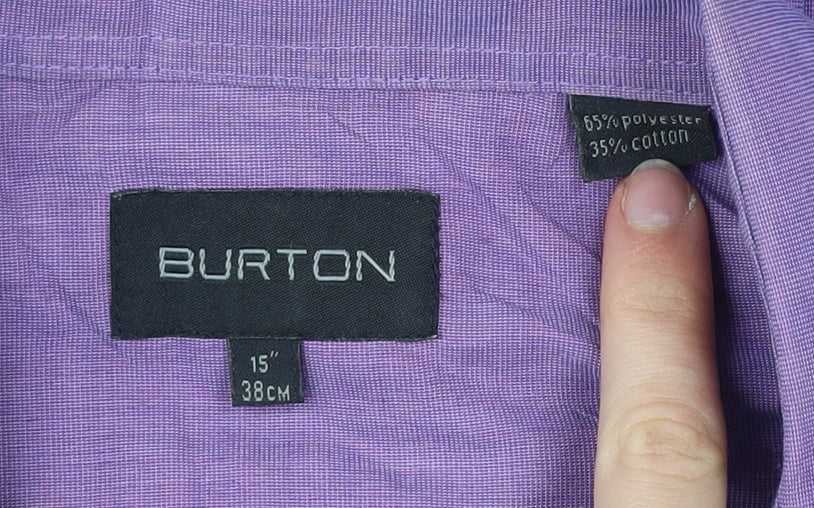 Burton Mens Purple Long Sleeve Button-Up Shirt Size 15 Regular Fit