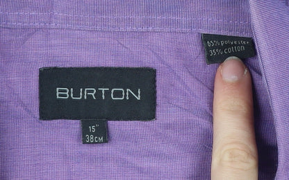 Burton Mens Purple Long Sleeve Button-Up Shirt Size 15 Regular Fit
