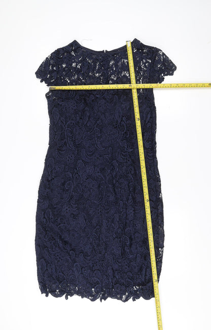 Stenay Women Blue Lace Sheath Cocktail Dress Size 12