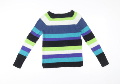 Chaps Women’s Multicoloured Striped Pullover Jumper Size S Boat Neck