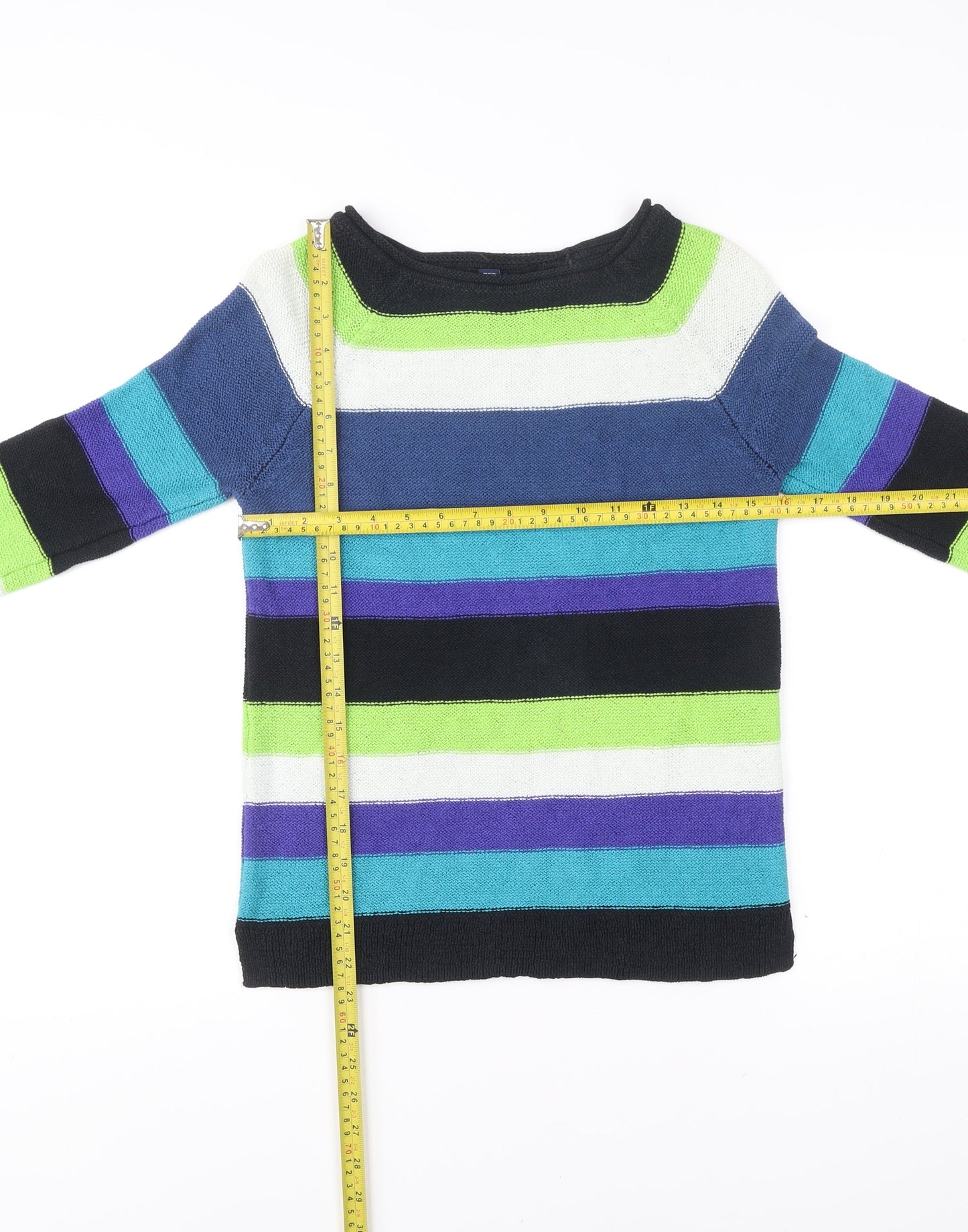 Chaps Women’s Multicoloured Striped Pullover Jumper Size S Boat Neck