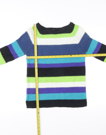 Chaps Women’s Multicoloured Striped Pullover Jumper Size S Boat Neck