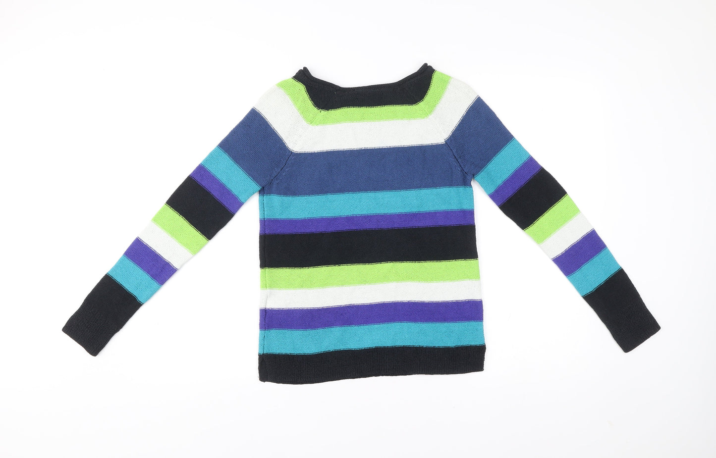 Chaps Women’s Multicoloured Striped Pullover Jumper Size S Boat Neck