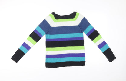 Chaps Women’s Multicoloured Striped Pullover Jumper Size S Boat Neck