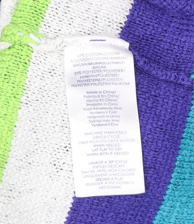 Chaps Women’s Multicoloured Striped Pullover Jumper Size S Boat Neck