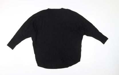 Roman Women’s Black Studded Star Jumper M Crew Neck Long Sleeve Knit