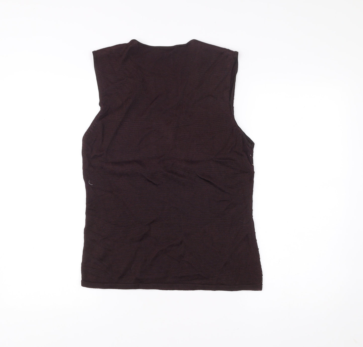 Planet Womens Brown Sleeveless Knit Tank Top Size L V-Neck