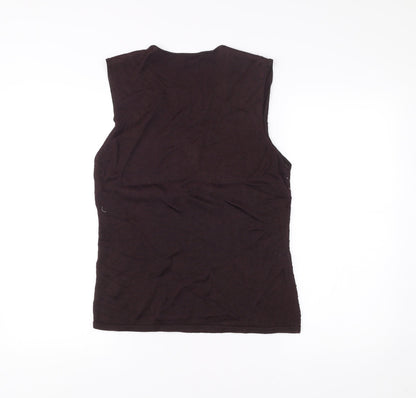 Planet Womens Brown Sleeveless Knit Tank Top Size L V-Neck
