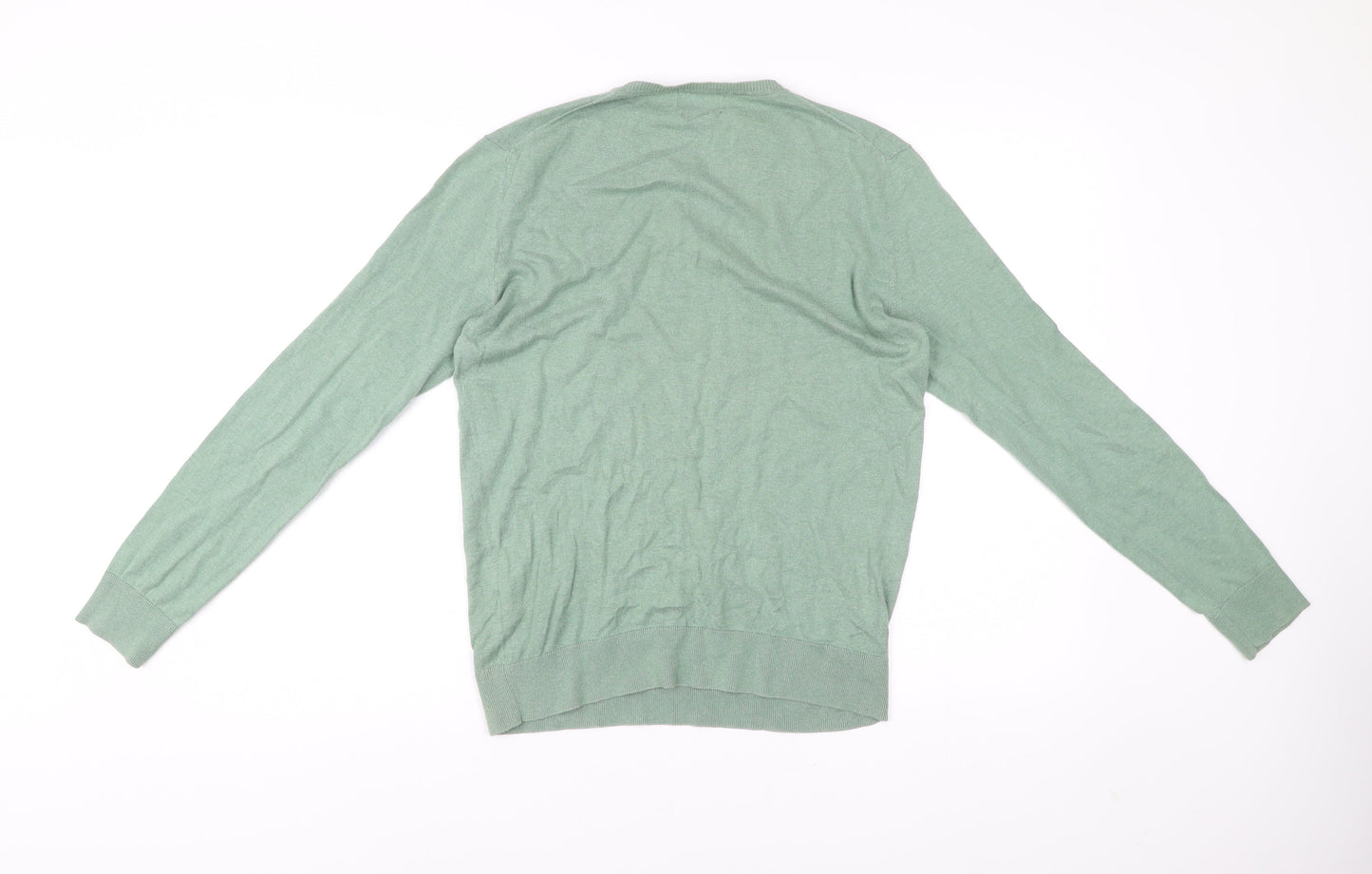 Zara Man Mens Green M Pullover Jumper Silk Cotton Cashmere