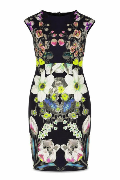 Front view of ASOS Maternity women’s multicoloured floral sheath dress, size UK 10