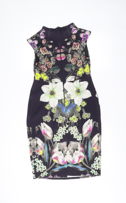 ASOS Maternity Womens Multicoloured Floral Sheath Dress Size 10