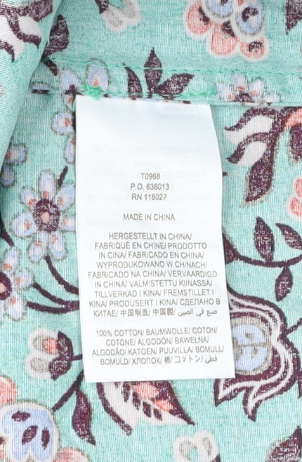 Boden Women’s Green Floral Off Shoulder Cotton Blouse UK 12