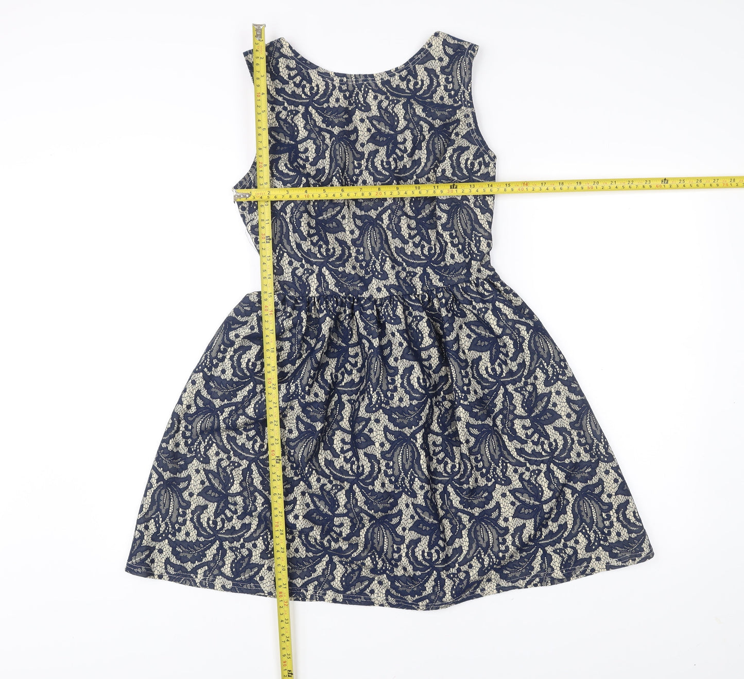 Atmosphere Women’s Blue Floral Lace Fit & Flare Sleeveless Dress UK 12