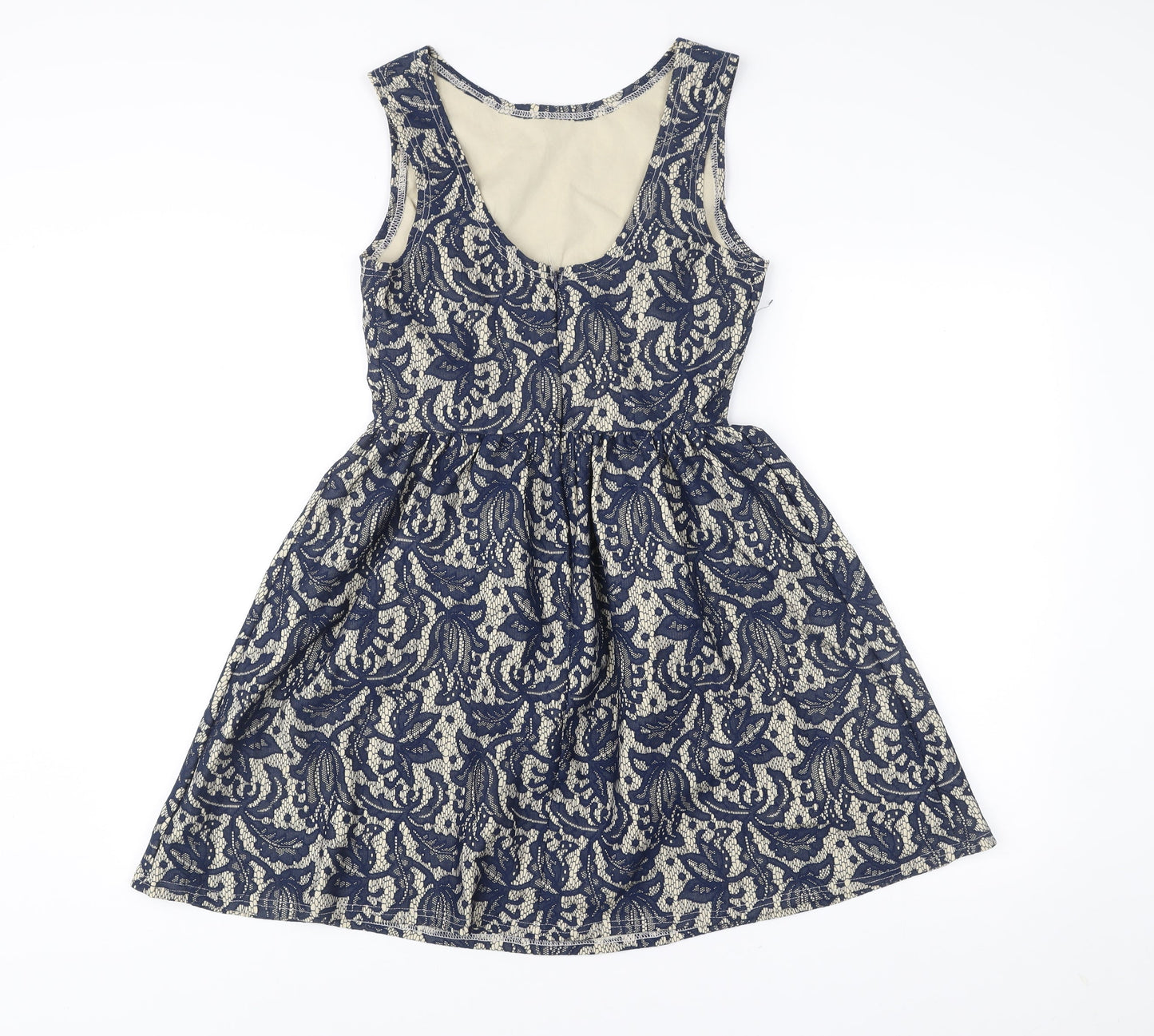 Atmosphere Women’s Blue Floral Lace Fit & Flare Sleeveless Dress UK 12