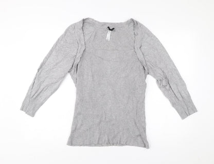 Next Womens Grey Size 20 Pullover Jumper Long Sleeve Knitwear