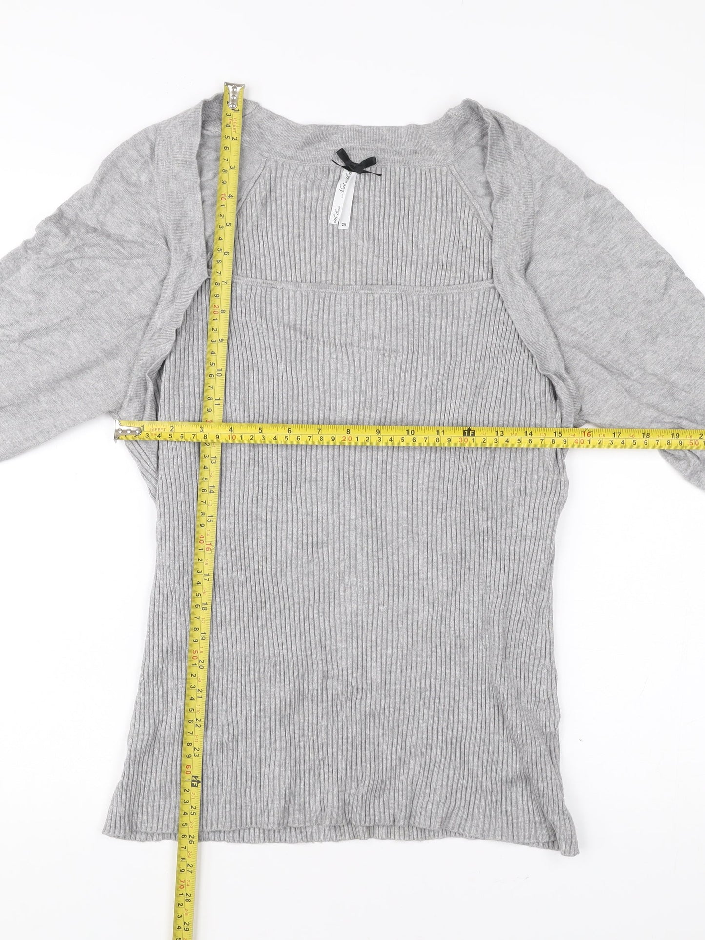 Next Womens Grey Size 20 Pullover Jumper Long Sleeve Knitwear