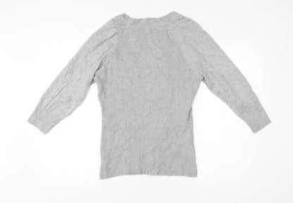 Next Womens Grey Size 20 Pullover Jumper Long Sleeve Knitwear