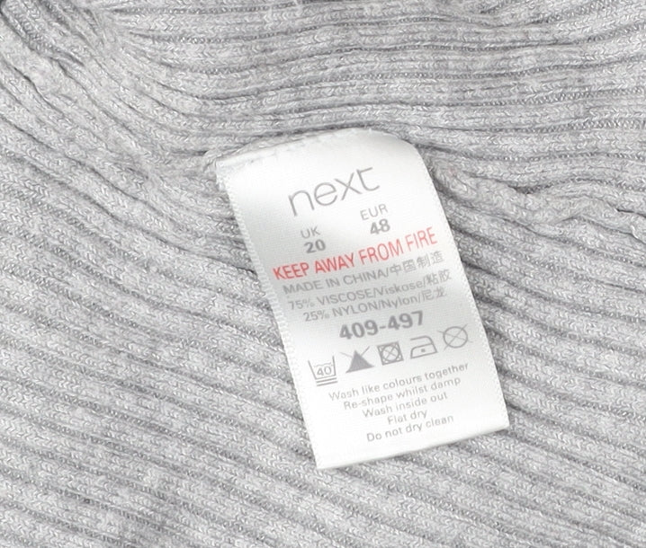 Next Womens Grey Size 20 Pullover Jumper Long Sleeve Knitwear