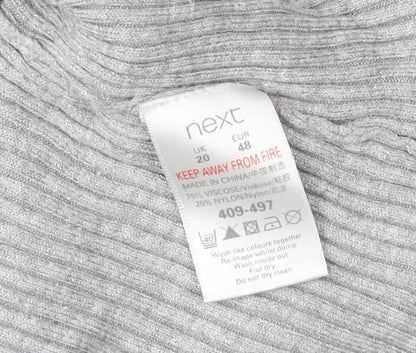 Next Womens Grey Size 20 Pullover Jumper Long Sleeve Knitwear