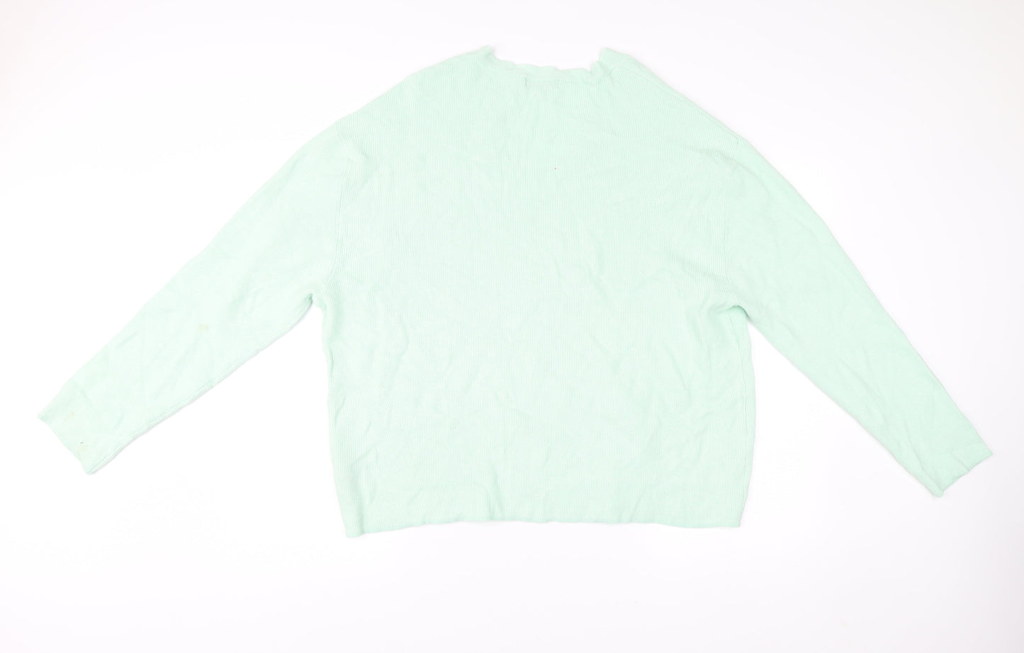 Marks and Spencer Womens Green XL V-Neck Pullover Jumper