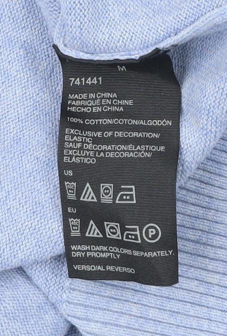 Tommy Hilfiger Men's Blue V-Neck Cotton Pullover Jumper M