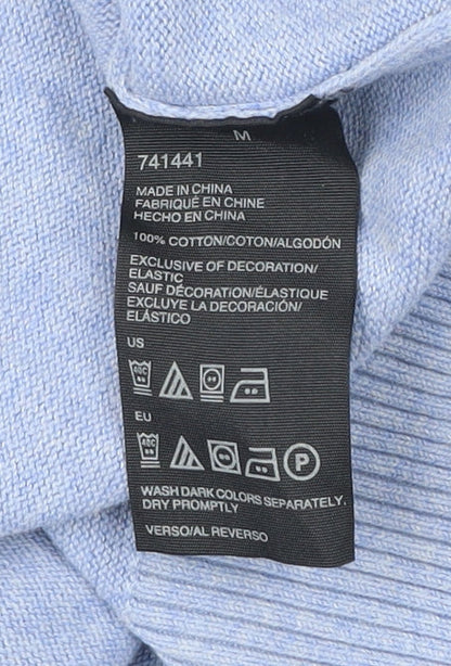 Tommy Hilfiger Men's Blue V-Neck Cotton Pullover Jumper M