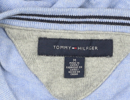 Tommy Hilfiger Men's Blue V-Neck Cotton Pullover Jumper M