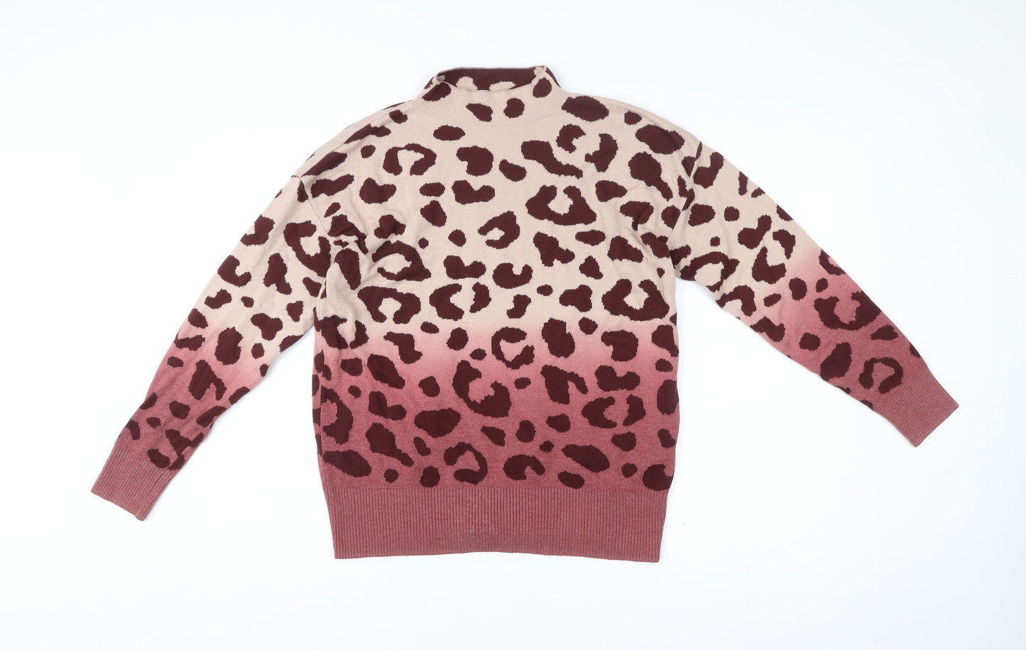 Next Women’s Multicoloured Leopard Print Mock Neck Jumper Size S