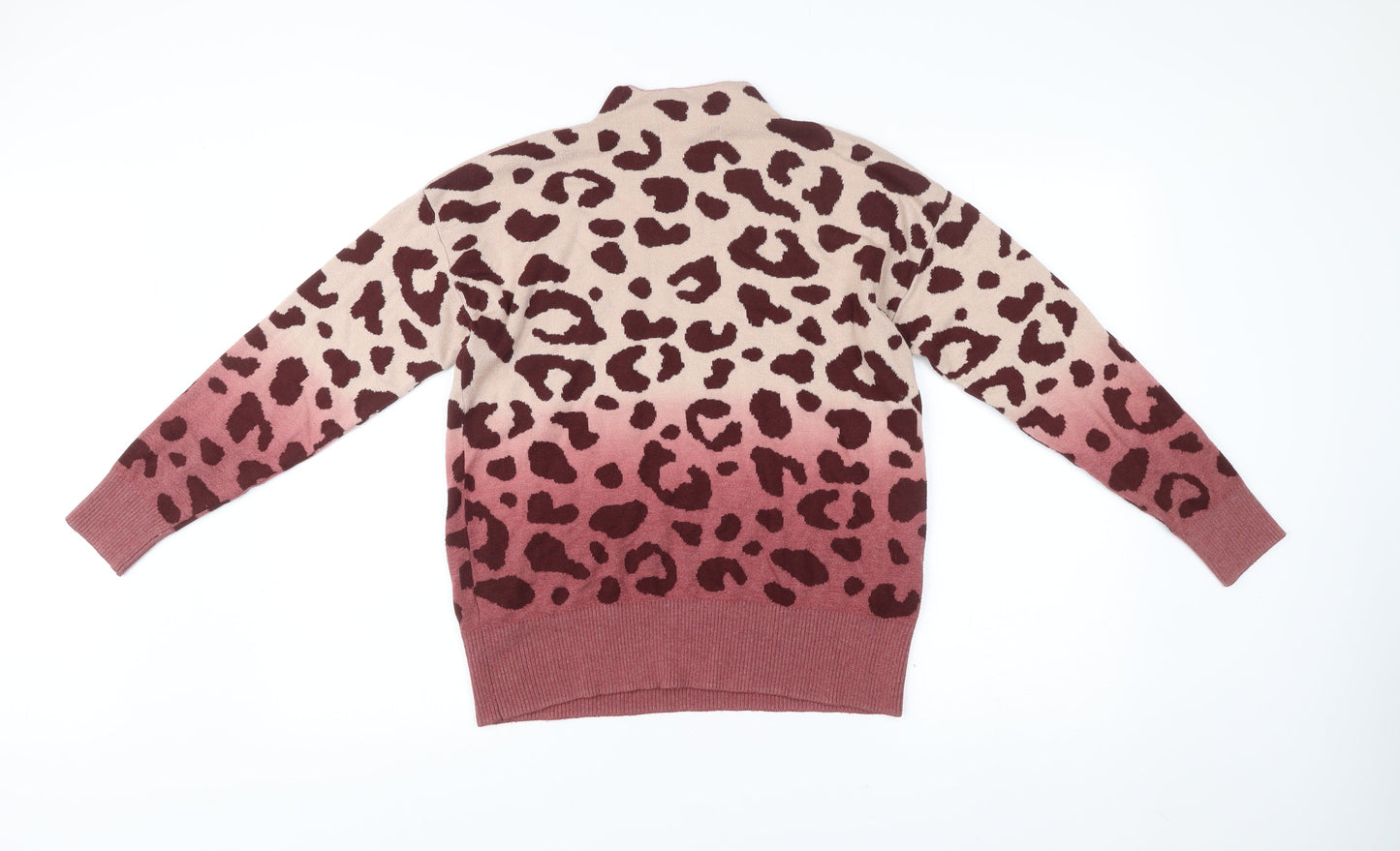 Next Women’s Multicoloured Leopard Print Mock Neck Jumper Size S