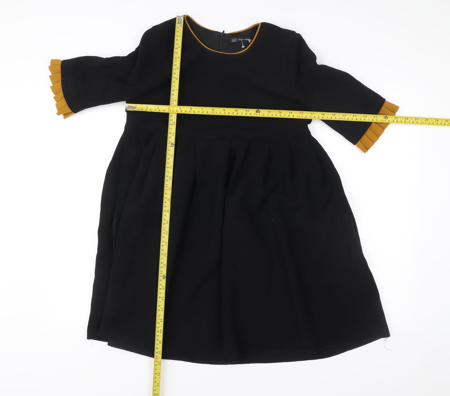 Zara Women's Black A-Line Knee Length Dress Size 8