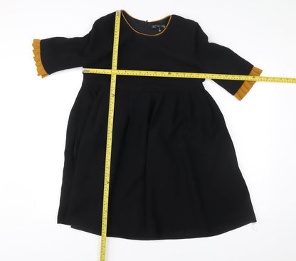 Zara Women's Black A-Line Knee Length Dress Size 8