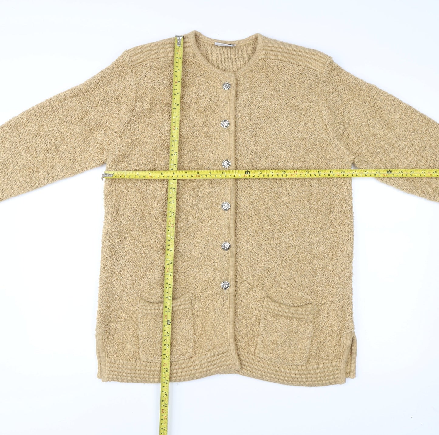 Classics First Avenue Women’s Beige Knit Coatigan Size L