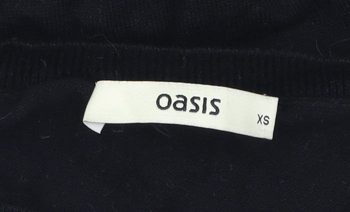 Oasis Womens Black Zebra Print Jumper XS Crew Neck Long Sleeve
