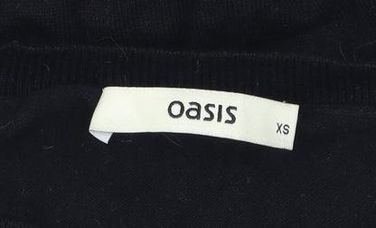 Oasis Womens Black Zebra Print Jumper XS Crew Neck Long Sleeve